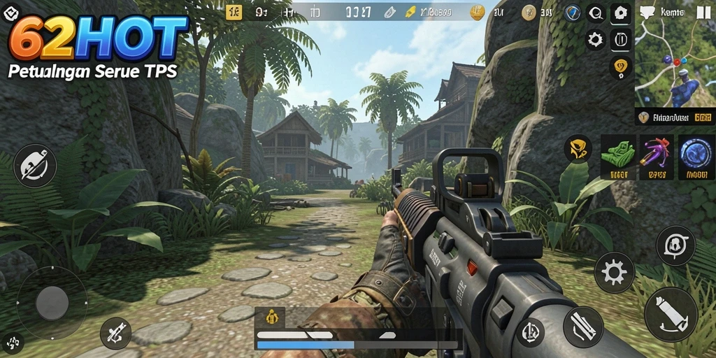 Tampilan screenshot gameplay TPS yang mendebarkan dari 62HOT.