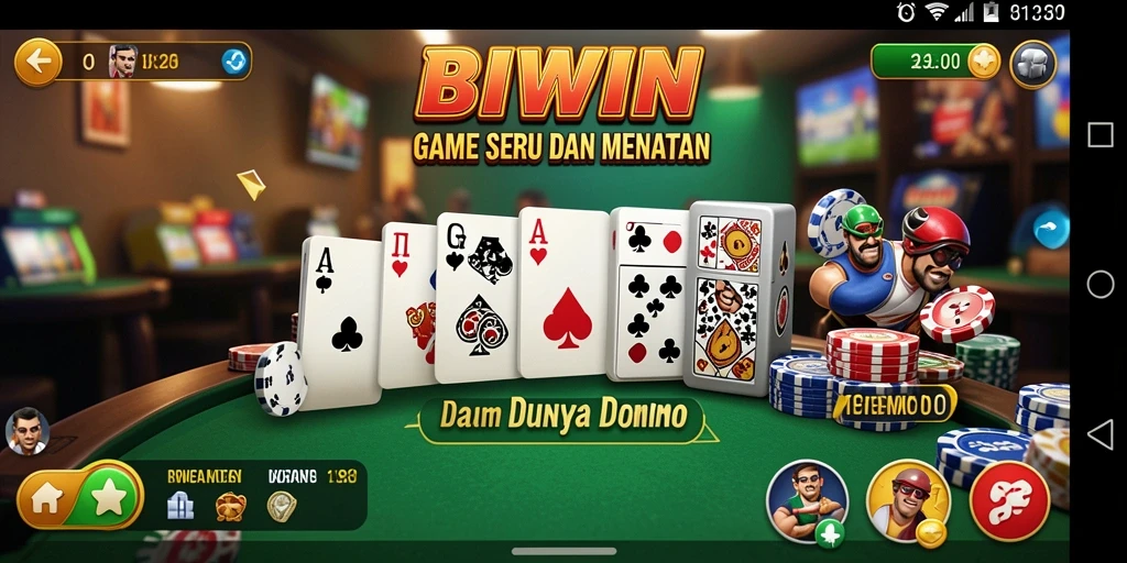 Screenshot gameplay Domino BIWIN yang seru dan menarik.