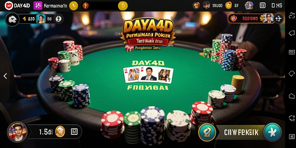 Tampilan gameplay seru dalam permainan poker di DAYA4D.