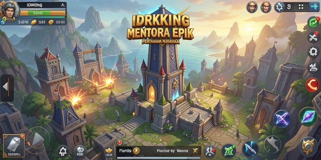 Screenshot gameplay Tower Defense IDRKING yang menegangkan dan strategis.