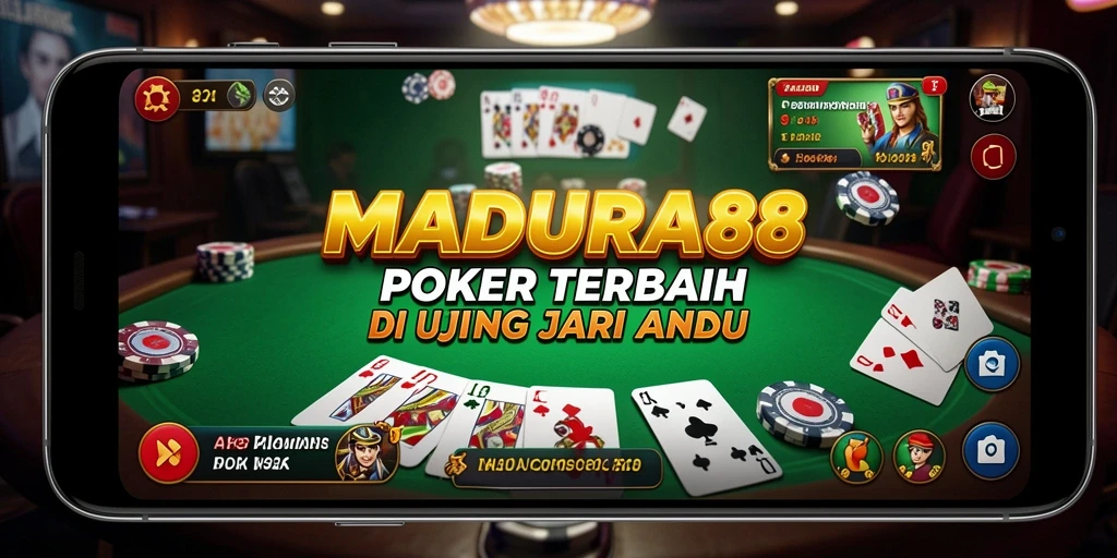 Tampilan gameplay seru di MADURA88, menjadikan pengalaman Poker semakin nyata.