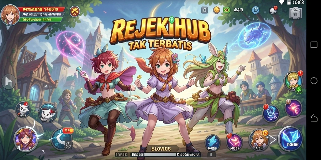 Tampilan gameplay menarik dari REJEKIHUB dengan karakter anime.