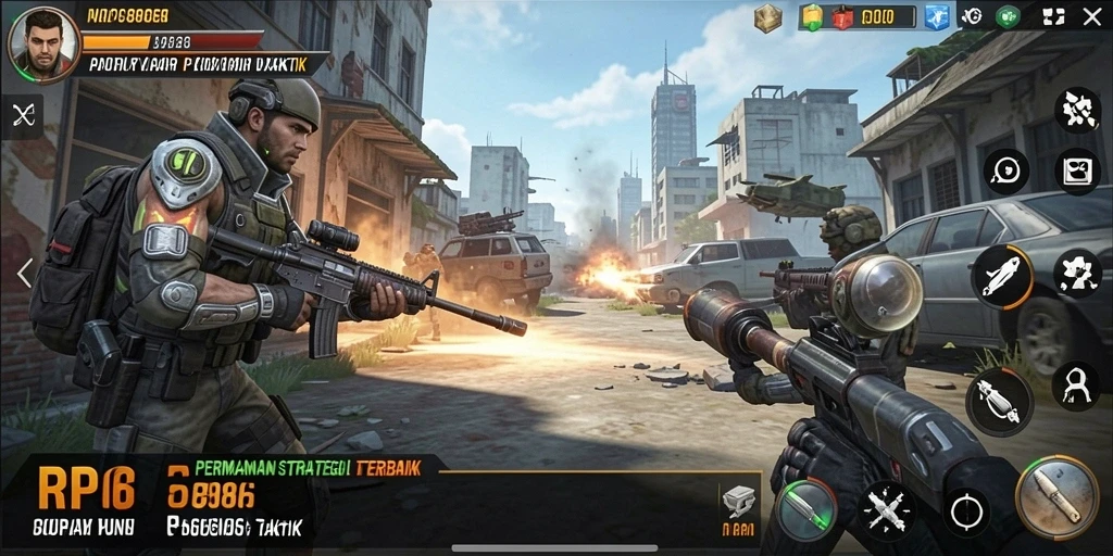 Tampilan gameplay RP886 yang penuh aksi strategi yang mendebarkan.