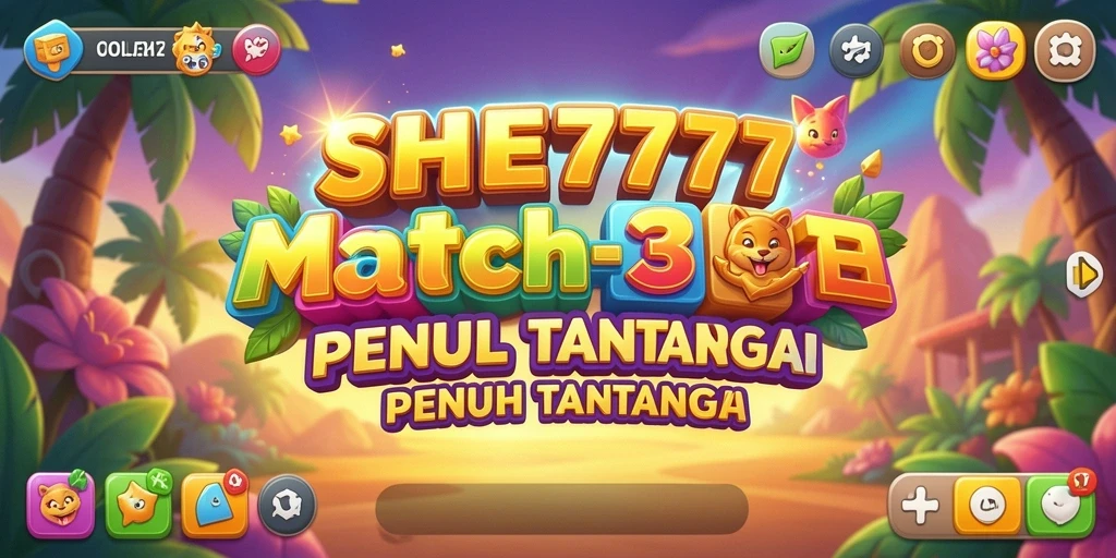 Tangkapan layar SHE777 menampilkan gameplay Match-3 yang seru dan mengujakan.