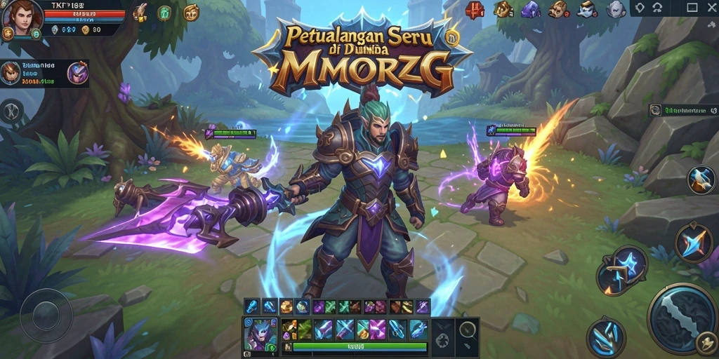 Tangkapan layar utama TKP188 menampilkan karakter bertarung melawan monster di dunia MMORPG yang menakjubkan.