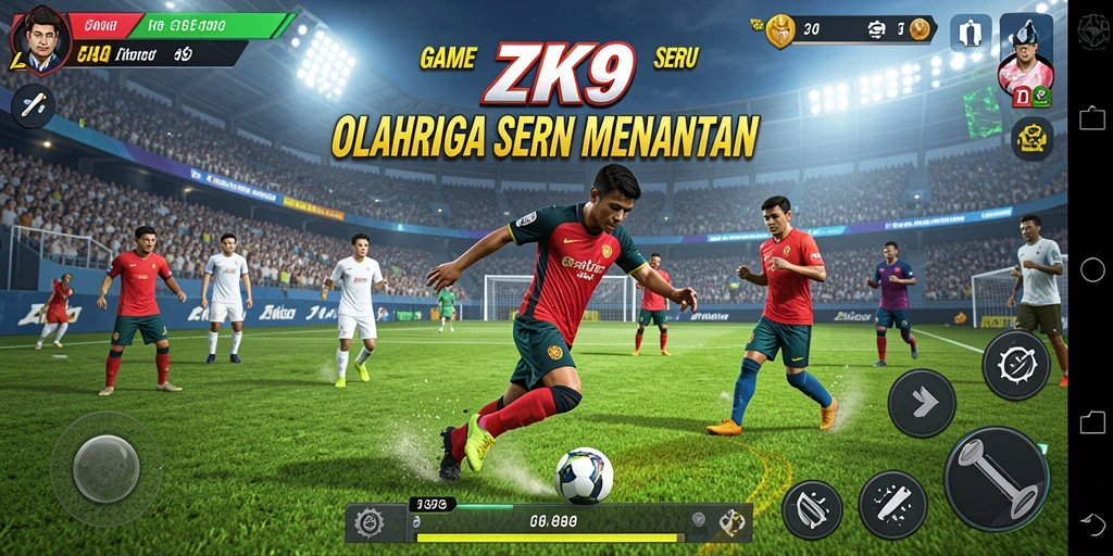 Screenshot ZK9 menampilkan pertandingan olahraga yang seru dan memacu adrenalin.